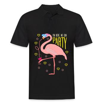 Flamants roses de fête - Polo Homme - noir - Devant - Kai (181cm)