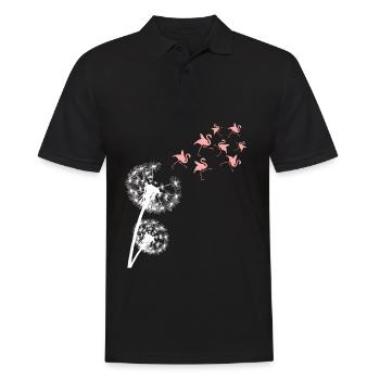 Flamingo Pusteblume Flamingos - Männer Poloshirt - Schwarz - Vorne - Kai (181cm)