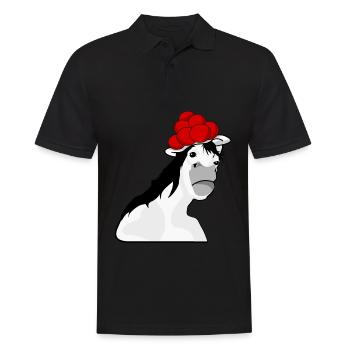 Schwarzwald Pferd mit Bollenhut - Männer Poloshirt - Schwarz - Vorne - Kai (181cm)