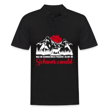 Schwarzwald Wandern Bollenhut - Männer Poloshirt - Schwarz - Vorne - Kai (181cm)