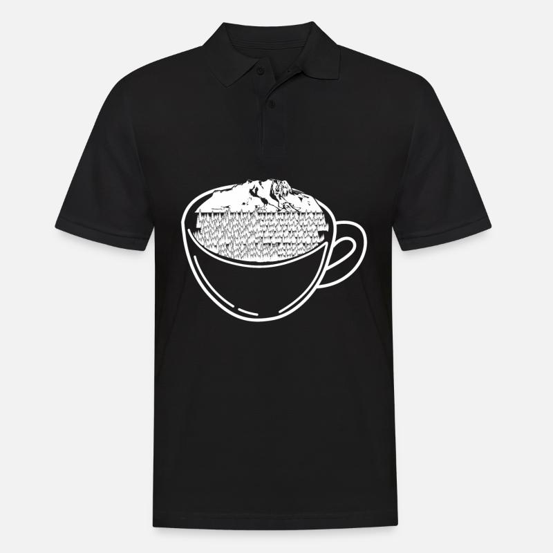 Zugspitze et le café - Polo Homme - noir