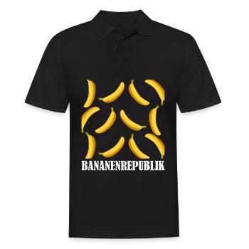 Bananenrepublik Banane Bananen - Männer Poloshirt - Schwarz - Vorne - Kai (181cm)