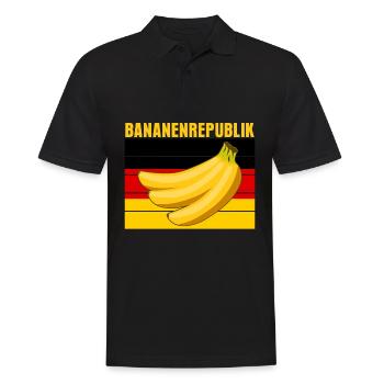Deutschlandflagge Bananenrepublik - Männer Poloshirt - Schwarz - Vorne - Kai (181cm)