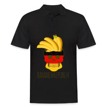 Bananenrepublik Deutschland Bananen - Männer Poloshirt - Schwarz - Vorne - Kai (181cm)