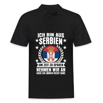 Serbien Spruch serbische Flagge - Männer Poloshirt - Schwarz - Vorne - Kai (181cm)