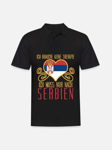 Serbien Urlaub - Männer Poloshirt - Schwarz