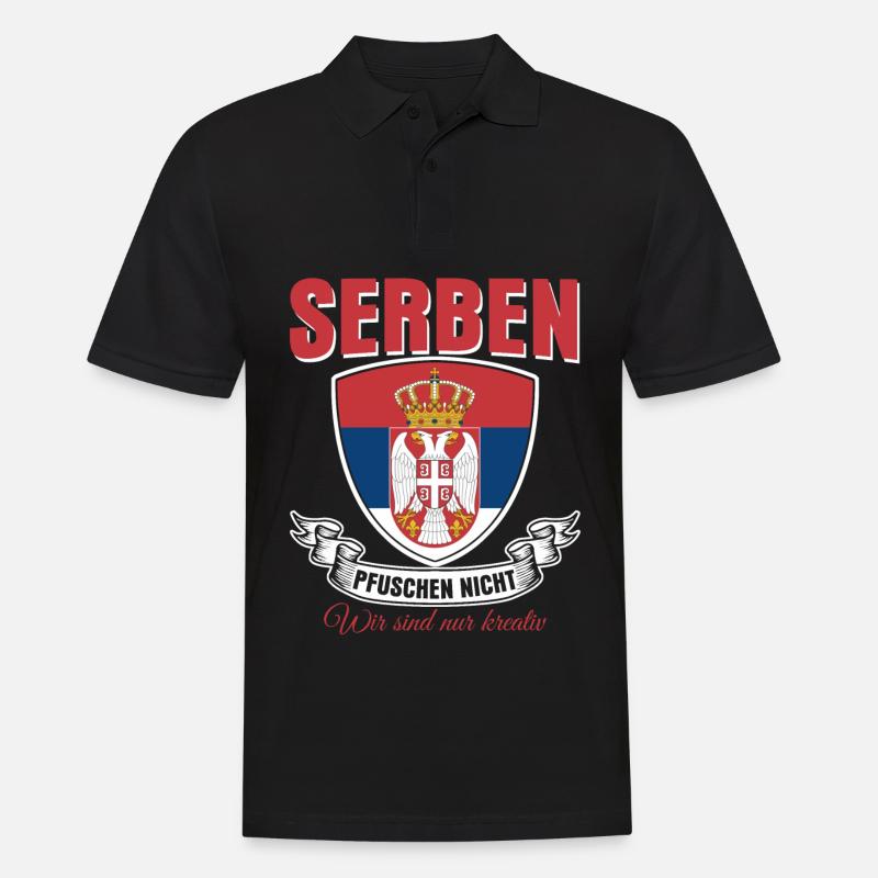 Serbien serbische Flagge - Männer Poloshirt - Schwarz