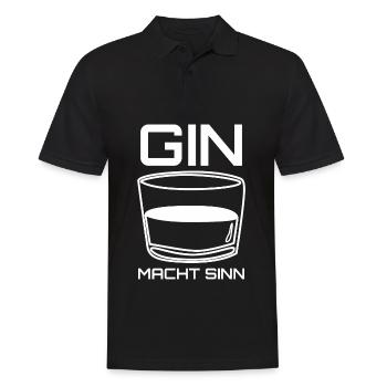Gin macht Sinn - Männer Poloshirt - Schwarz - Vorne - Kai (181cm)