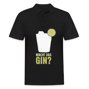 Macht das Gin? - Männer Poloshirt - Schwarz - Vorne - Kai (181cm)