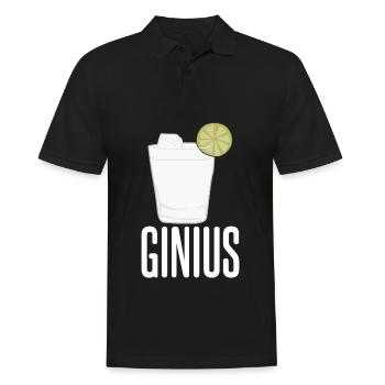 Gin - Ginius - Männer Poloshirt - Schwarz - Vorne - Kai (181cm)