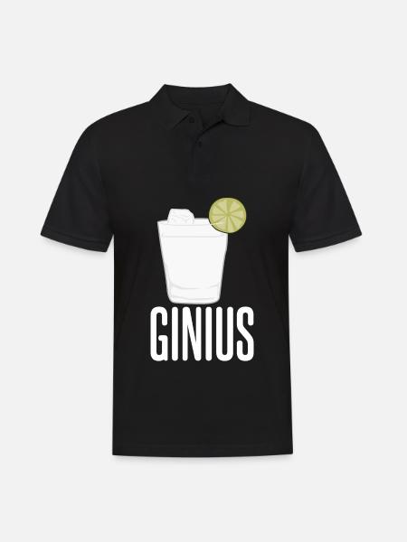 Gin - Ginius - Männer Poloshirt - Schwarz