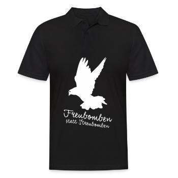 Freubomben statt Streubomben Pazifismus - Männer Poloshirt - Schwarz - Vorne - Kai (181cm)