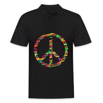 Paix Sympathie Pacifisme Paix mondiale - Polo Homme - noir - Devant - Kai (181cm)