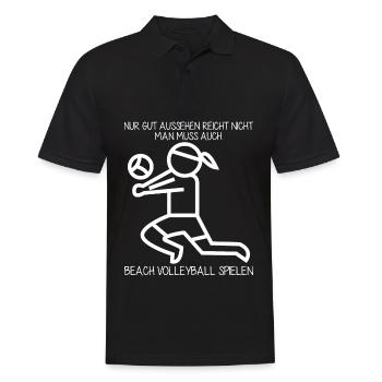 Beach Volleyball - Männer Poloshirt - Schwarz - Vorne - Kai (181cm)