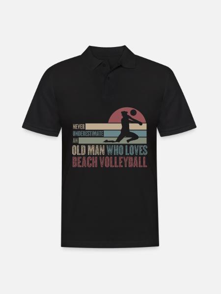 Beach Volleyball Retro Volleyball Player - Men's Polo Shirt - black