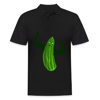 Gurken Bodybuilding Bodybuilder Gurke - Männer Poloshirt - Schwarz - Vorne - Kai (181cm)