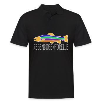 Angeln Regenbogenforelle Angel Angler - Männer Poloshirt - Schwarz - Vorne - Kai (181cm)