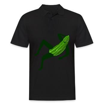 Gurken Model modische Gurke - Männer Poloshirt - Schwarz - Vorne - Kai (181cm)