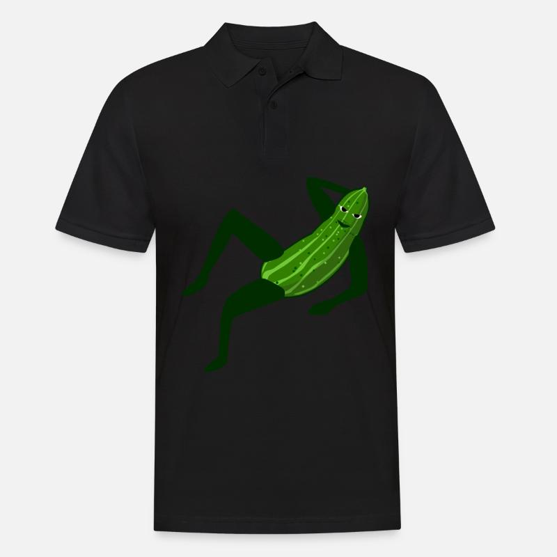Gurken Model modische Gurke - Männer Poloshirt - Schwarz