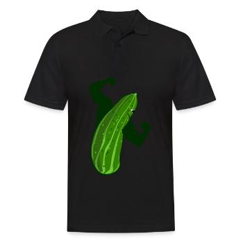 Gurken Bodybuilder Bodybuilding Gurke - Männer Poloshirt - Schwarz - Vorne - Kai (181cm)