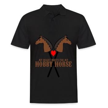 Hobby Horse Rider Riding Hobbyhorse - Men's Polo Shirt - black - Front - Kai (181cm)