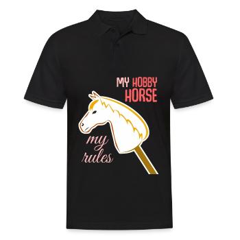 Hobbyhorse Hobby Horse - Männer Poloshirt - Schwarz - Vorne - Kai (181cm)