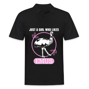 Emu Girl Emus - Men's Polo Shirt - black - Front - Kai (181cm)