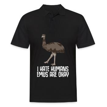 Emu funny Emus - Men's Polo Shirt - black - Front - Kai (181cm)