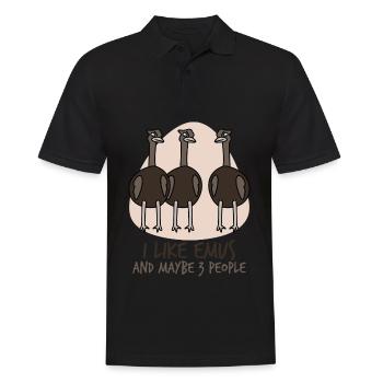 Emus - Men's Polo Shirt - black - Front - Kai (181cm)