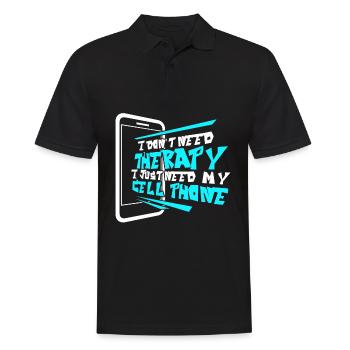 Cellphone Mobile Phone - Männer Poloshirt - Schwarz - Vorne - Kai (181cm)