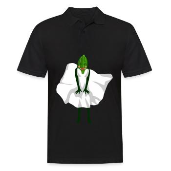 Gurke mit Kleid Gurken - Männer Poloshirt - Schwarz - Vorne - Kai (181cm)