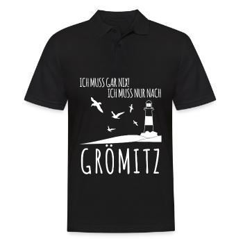 Grömitz Urlaub - Männer Poloshirt - Schwarz - Vorne - Kai (181cm)