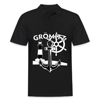 Grömitz Ostsee - Männer Poloshirt - Schwarz - Vorne - Kai (181cm)
