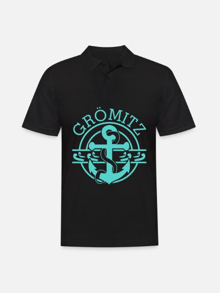 Grömitz Lübecker Bucht - Männer Poloshirt - Schwarz