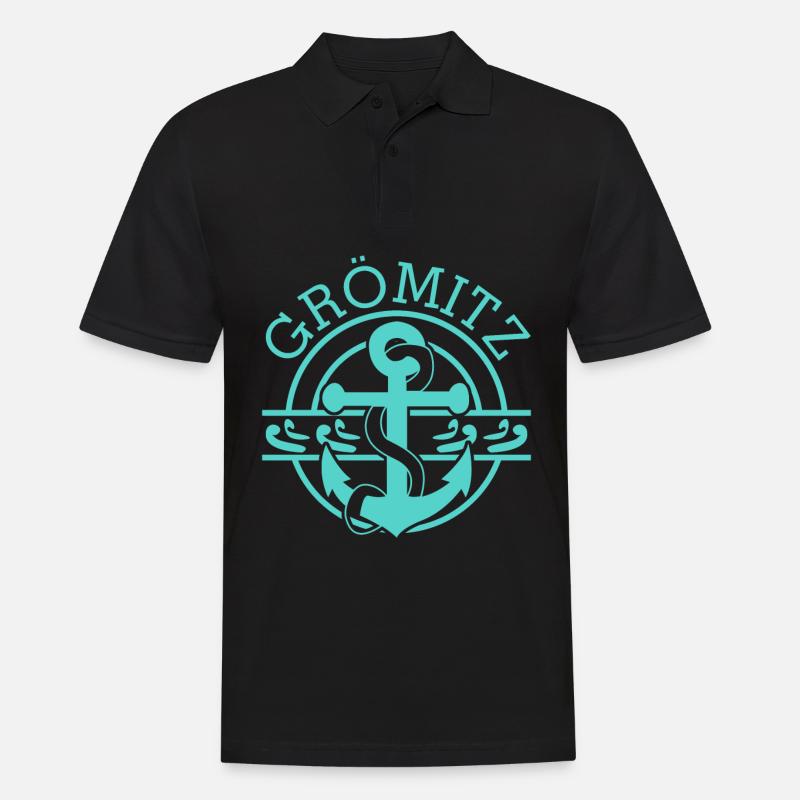 Grömitz Lübecker Bucht - Männer Poloshirt - Schwarz