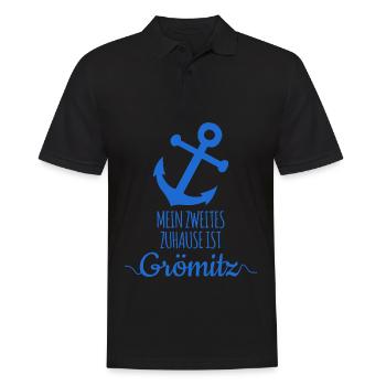 Grömitz Schleswig-Holstein - Männer Poloshirt - Schwarz - Vorne - Kai (181cm)