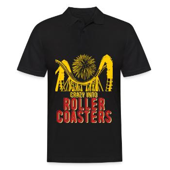 Roller coaster amusement park Roller coaster riders - Men's Polo Shirt - black - Front - Kai (181cm)