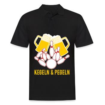 Kegeln Bier trinken Kegler Kegelverein - Männer Poloshirt - Schwarz - Vorne - Kai (181cm)