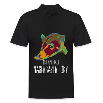 Nasenbär niedliche Nasenbären - Männer Poloshirt - Schwarz - Vorne - Kai (181cm)