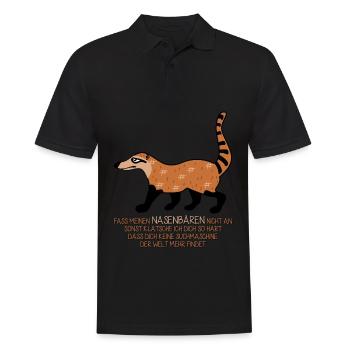 Nasenbär Nasenbären - Männer Poloshirt - Schwarz - Vorne - Kai (181cm)