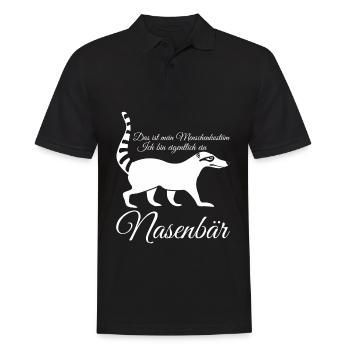 Nasenbären Nasenbär - Männer Poloshirt - Schwarz - Vorne - Kai (181cm)