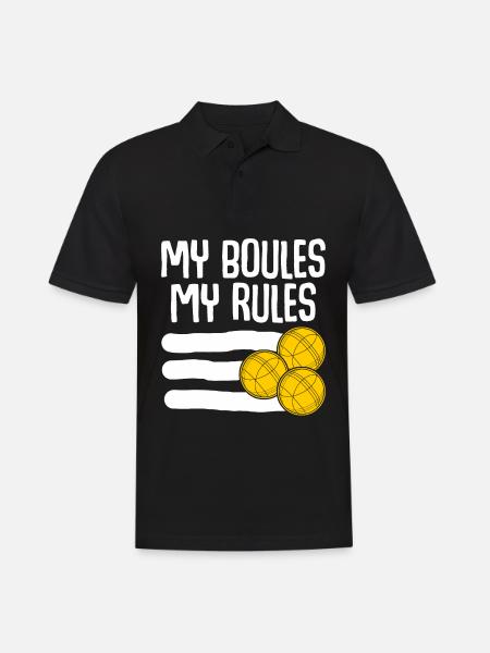 pétanque, pétanque, blague, pétanque - Polo Homme - noir