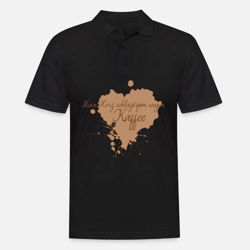 Kaffee Spruch Kaffeebecher Kaffeetrinker - Männer Poloshirt - Schwarz