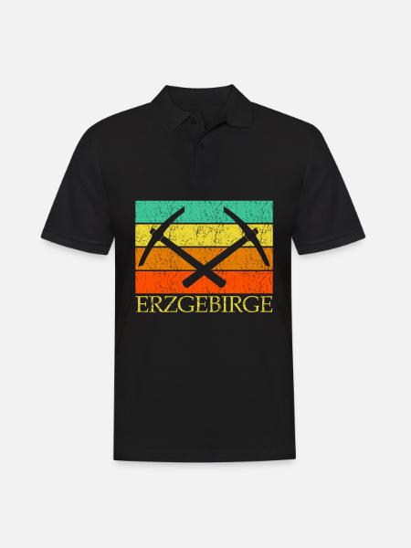 Erzgebirge Sachsen - Männer Poloshirt - Schwarz
