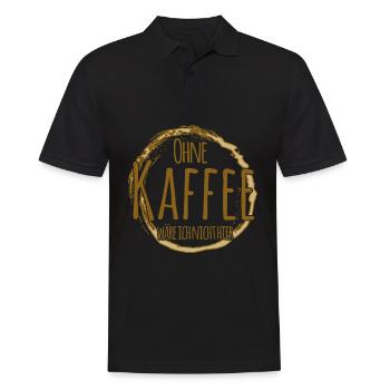 Kaffee Morgenmuffel Kaffeetrinker - Männer Poloshirt - Schwarz - Vorne - Kai (181cm)