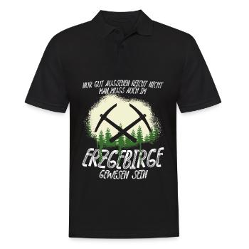 Erzgebirge Urlaub Erzgebirger - Männer Poloshirt - Schwarz - Vorne - Kai (181cm)