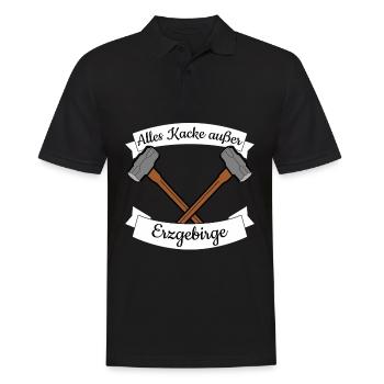 Erzgebirge Sachsen Erzgebirger - Männer Poloshirt - Schwarz - Vorne - Kai (181cm)