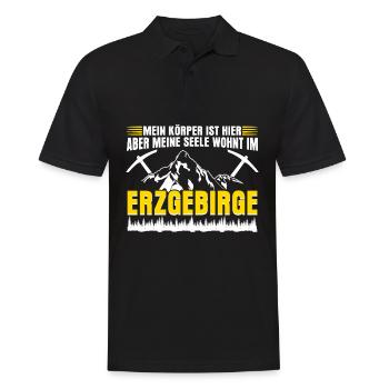 Erzgebirge Sachsen Berge Erzgebirger - Männer Poloshirt - Schwarz - Vorne - Kai (181cm)