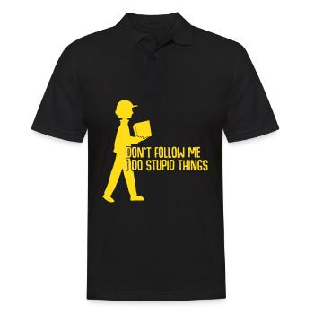 Paketzusteller Witz Paketbote - Männer Poloshirt - Schwarz - Vorne - Kai (181cm)