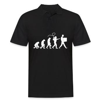Paketzusteller Postbote Paketbote - Männer Poloshirt - Schwarz - Vorne - Kai (181cm)